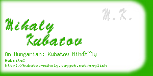 mihaly kubatov business card